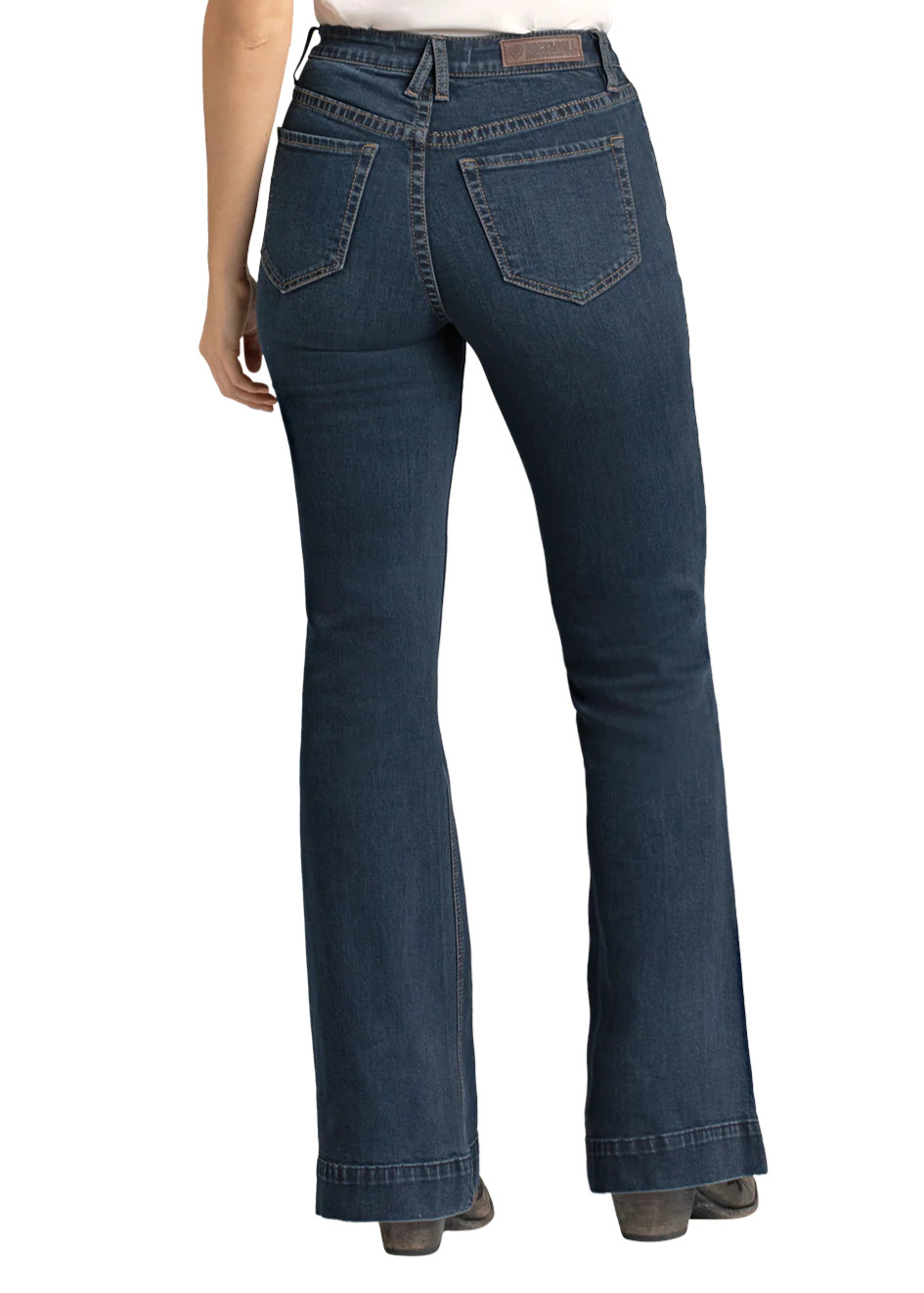 Women's High Rise Stretch Dark Wash Trousers | Rock & Roll Denim