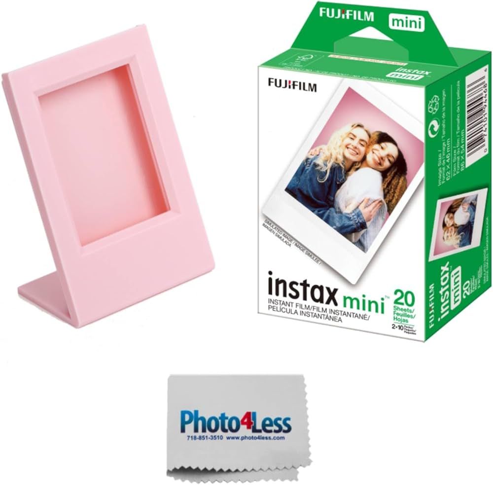 Fujifilm Instax Mini Twin Pack Instant Film Bundle with Frame for Instax Mini Prints (20 Sheets) | Amazon (US)