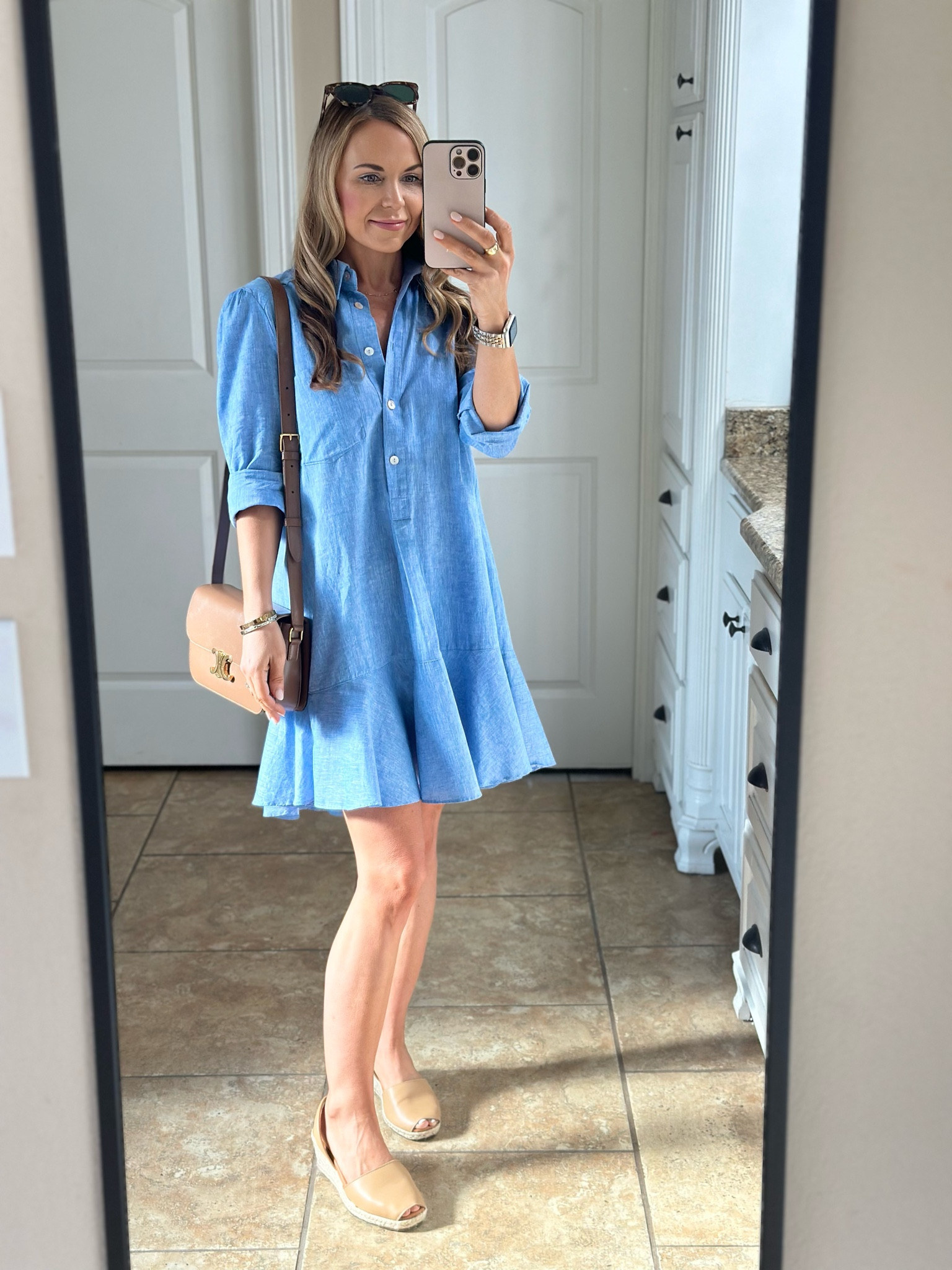callahan shirt dress Green Stripe Callahan Shirt Dress