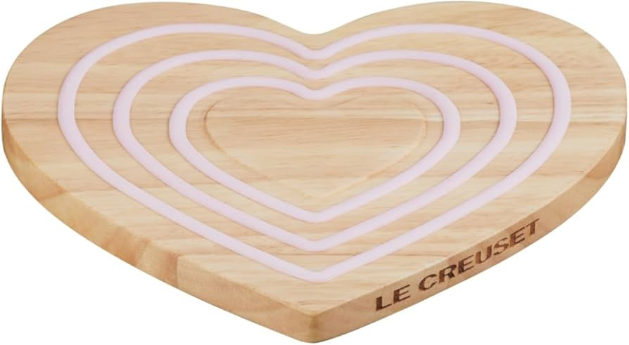 Le Creuset Magnetic Wood Trivet Heart Shaped, 8", Pink Silicone | Amazon (US)