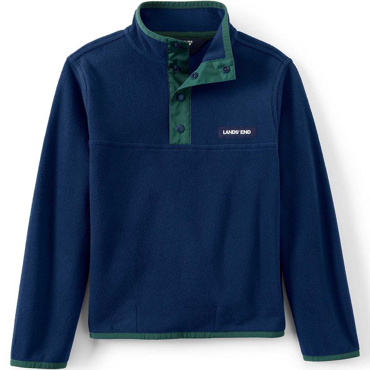Kids Heritage Fleece Snap Neck Pullover | Lands' End (US)