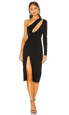 h:ours Pagne Midi Dress in Black from Revolve.com | Revolve Clothing (Global)