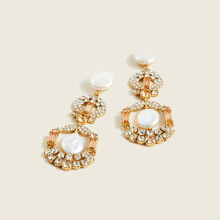 Freshwater pearl sparkle statement earrings | J. Crew US