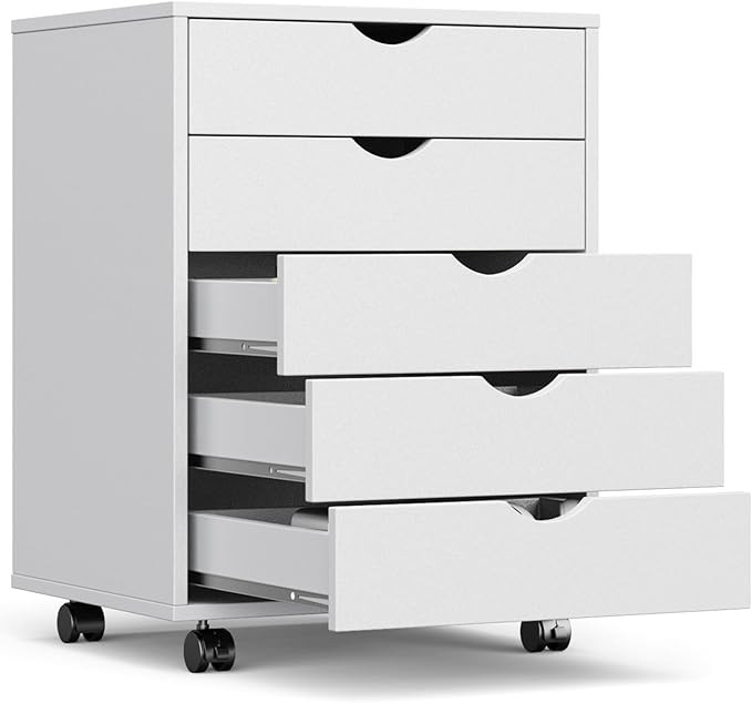 OLIXIS 5 Drawer Mobile File Cabinet Under Desk Storage Organization with Wheels Vertical Filing C... | Amazon (US)
