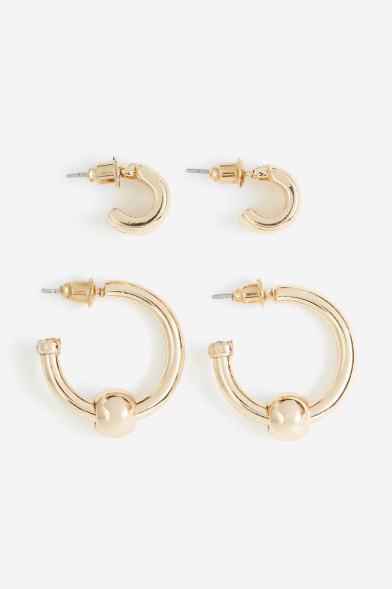 2 Pairs Hoop Earrings | H&M (US + CA)