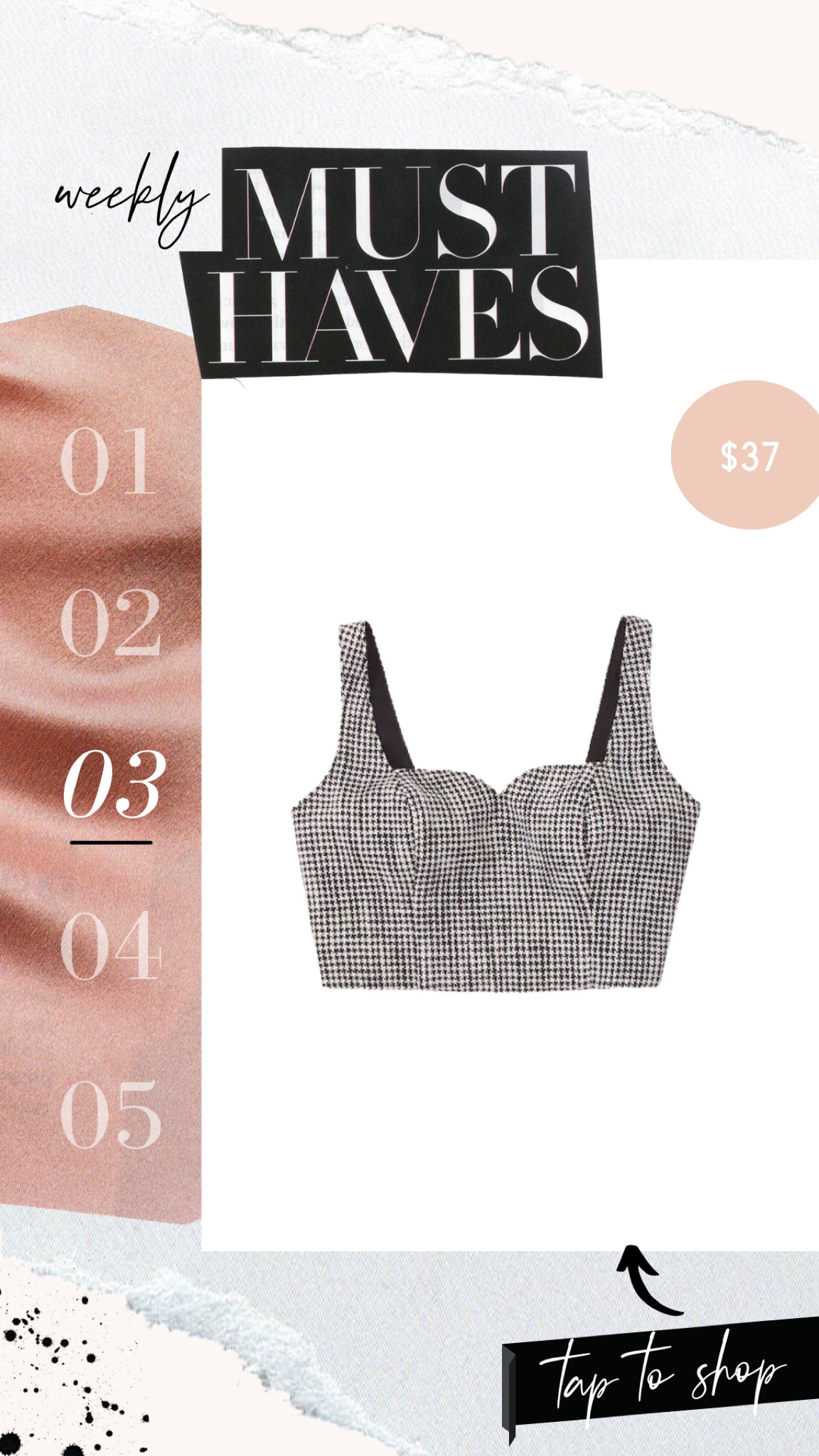 Size medium - tweed crop top tank top 