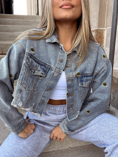 All Smiles Denim Jacket | Lane 201 Boutique