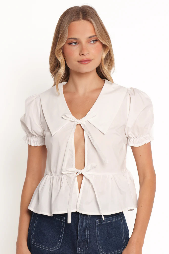 Cypressa Tie Front Top - White | Petal & Pup (AU)