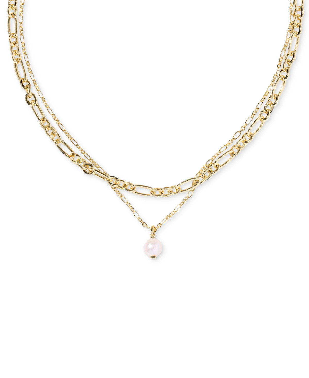 Kendra Scott Ashton Multi Strand Necklace, 16" + 3" extender - Gold Open White | Macy's