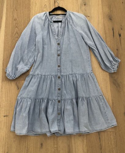 Target Denim Tiered Dress Size 8 | eBay AU