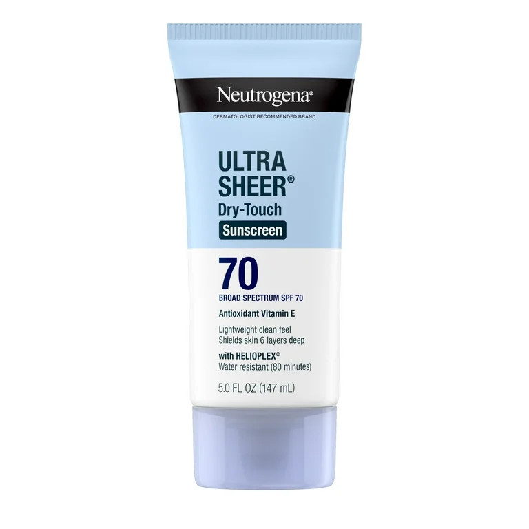 Neutrogena Ultra Sheer Sunscreen SPF 70 Body Sunscreen Lotion, Dry-Touch Sun Protection, 5 fl oz | Walmart (US)