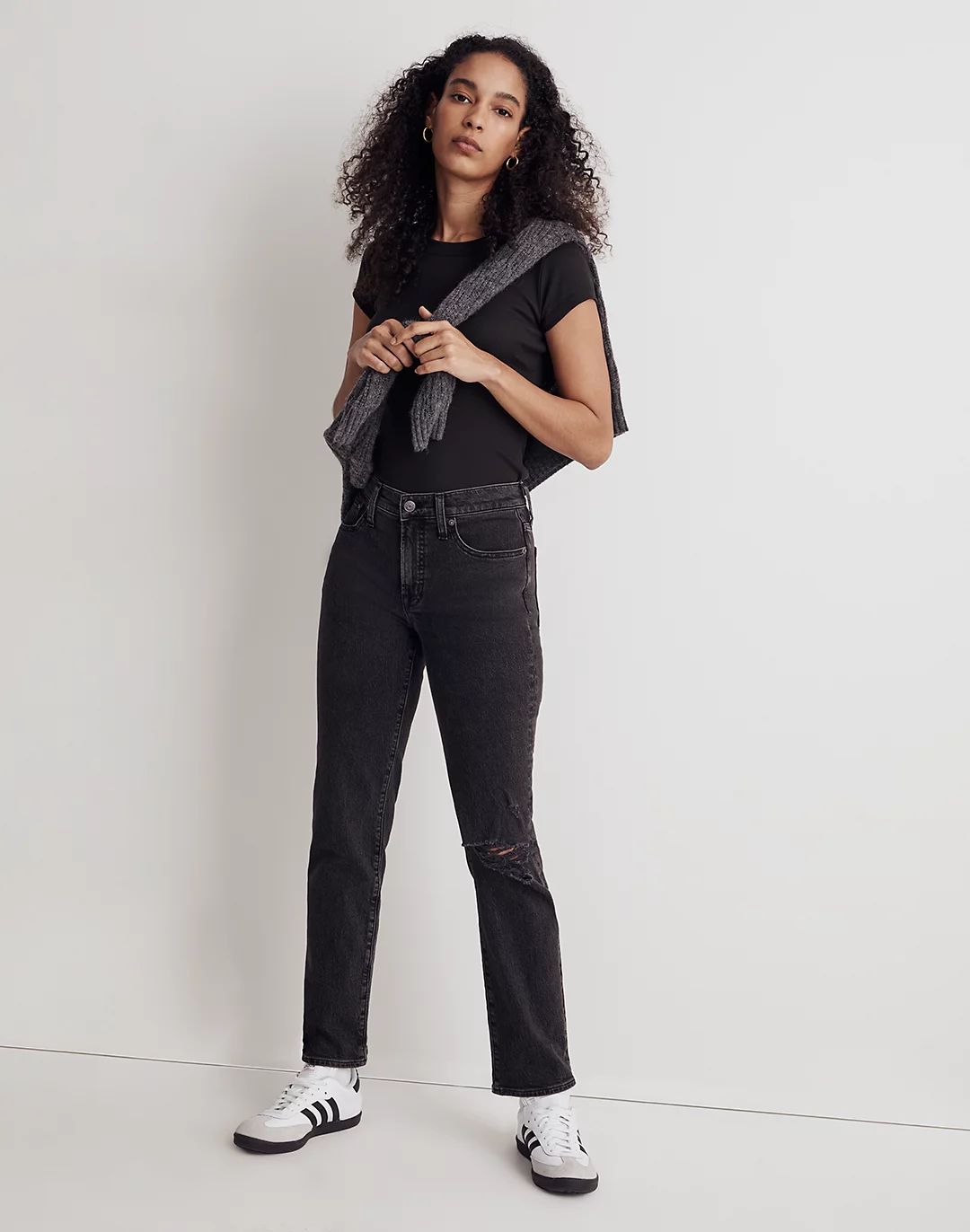 The Perfect Vintage Straight Jean in Rosella Wash: Ripped Edition | Madewell