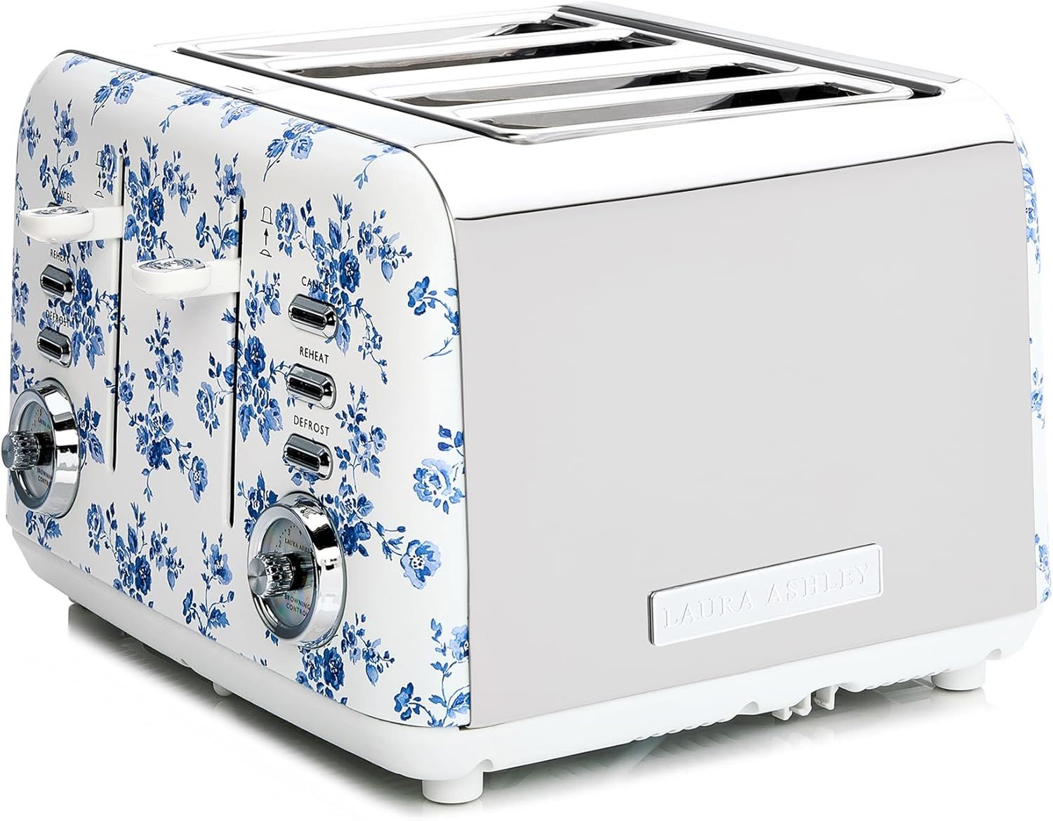 VQ Laura Ashley China Rose Stainless Steel 4 Slice Toaster | Multi-Functional Bagels & Bread Toas... | Amazon (US)