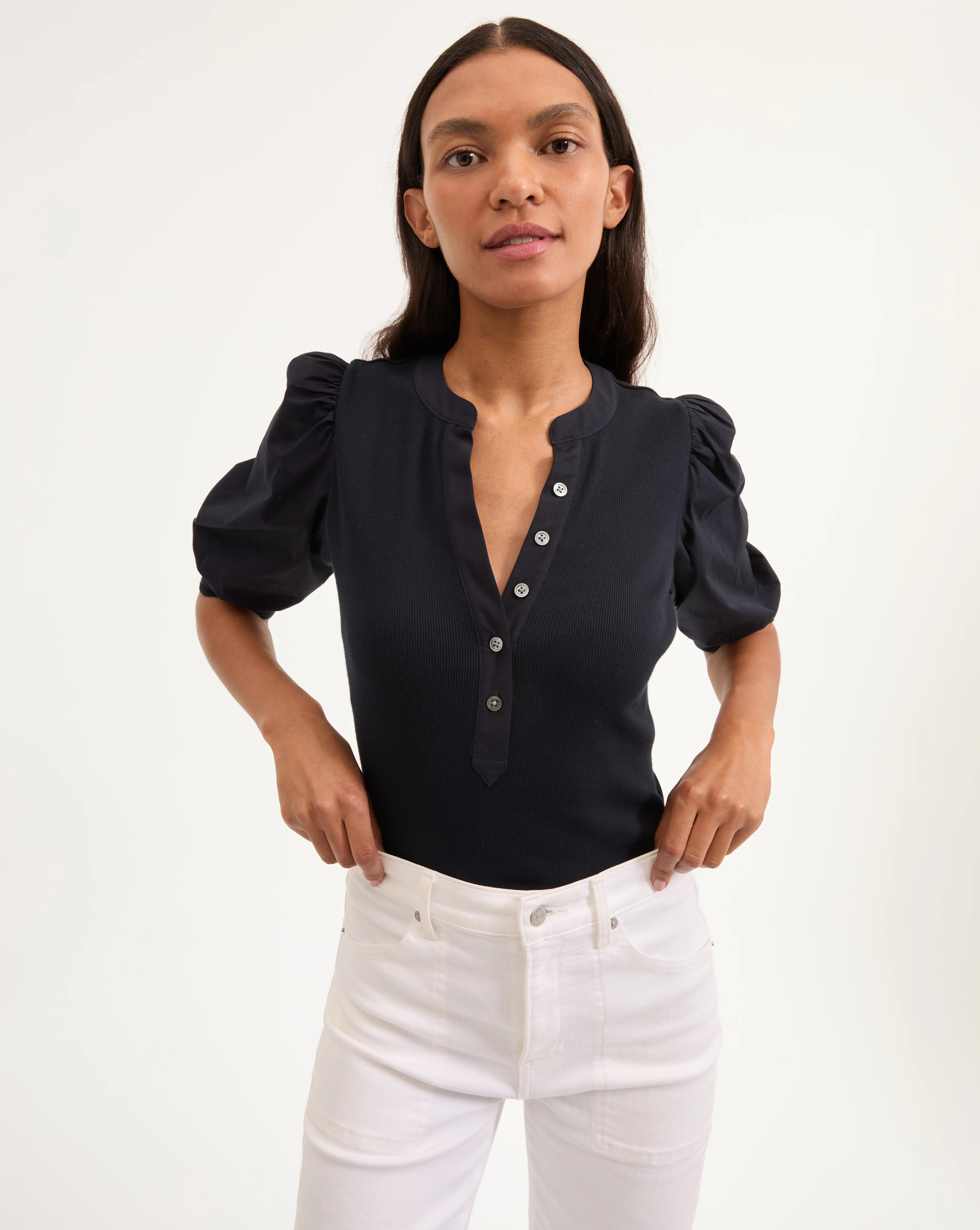 Coralee Puff-Sleeve Tee | Veronica Beard
