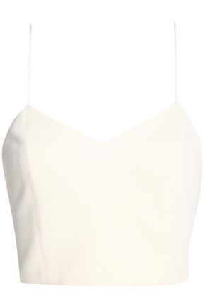 Alice+olivia Woman Archer Canvas Bra Top Ivory Size L | The Outnet US