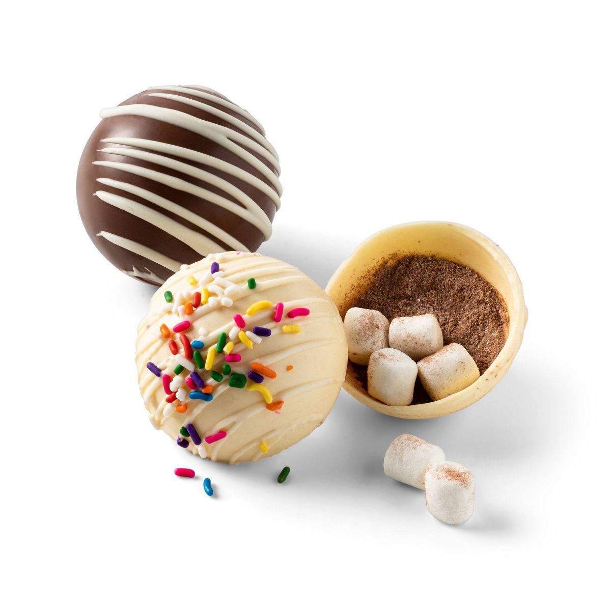 Hot Chocolate Bombs - Milk w/White Drizzle & White w/Confetti - 3.2oz - Favorite Day™ | Target