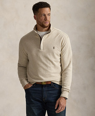 Men's Big & Tall Luxury Jersey Quarter-Zip Pullover | Macy's