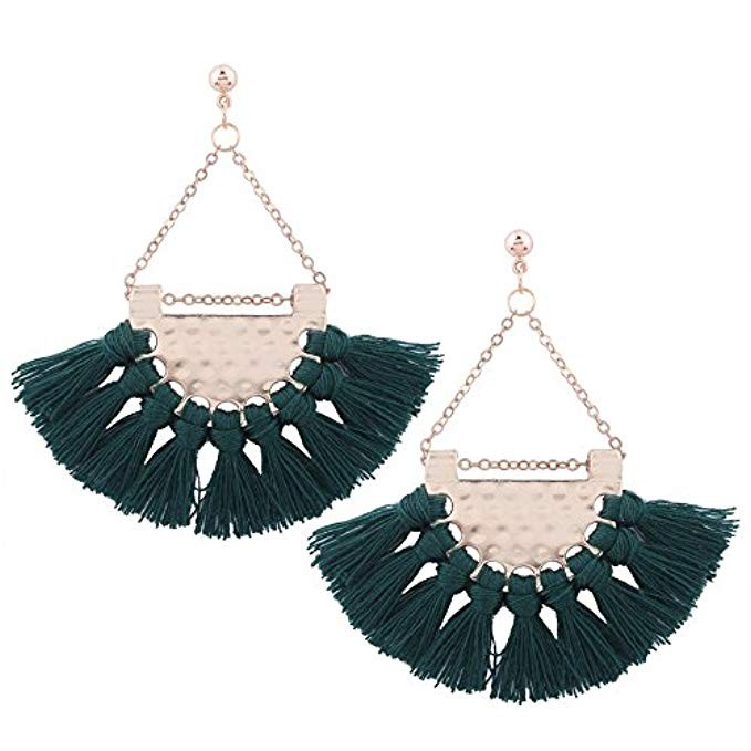 Solememo Classic 13 Colors Rope Tassel Earrings Bohemian Ethnic Jewelry Fashion Drop Dangle Earrings | Amazon (US)