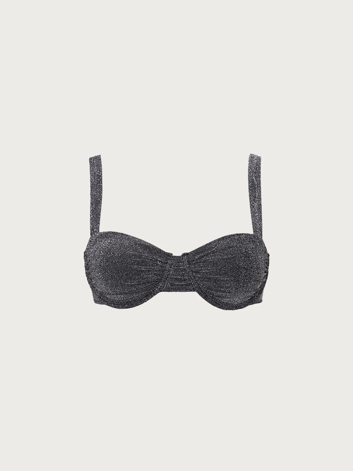 Lurex Ruched Underwire Bikini Top & Reviews - Black - Sustainable Bikinis | BERLOOK | BERLOOK