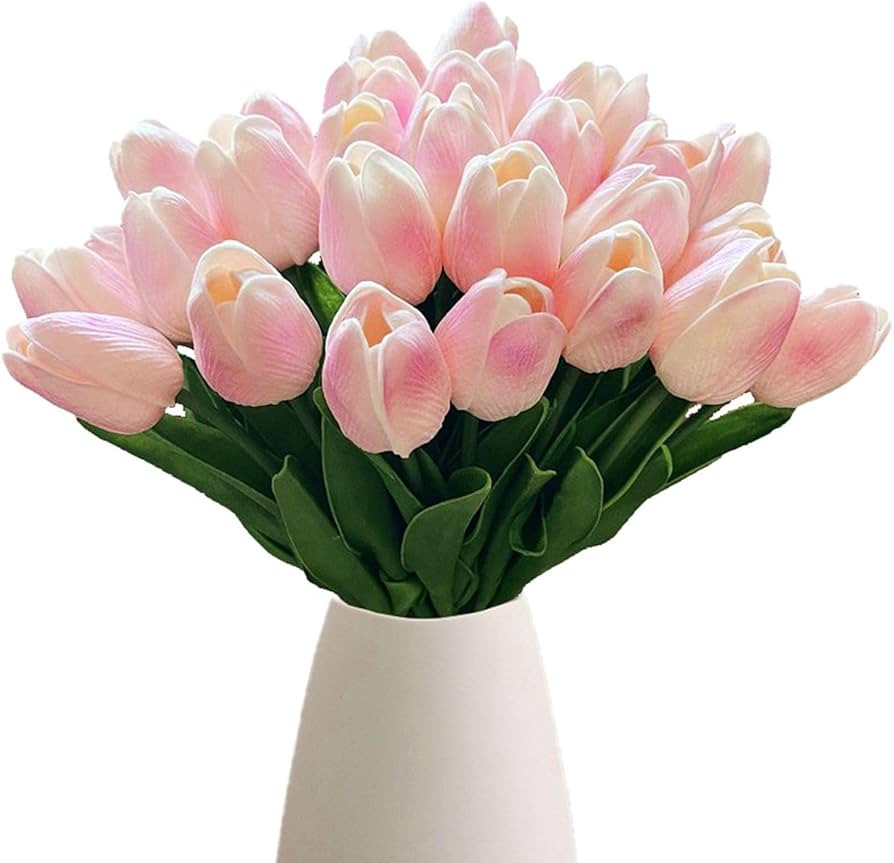 18pcs Artificial Tulips 13" PU Artificial Flowers for Family Friends Gifts DIY Flower Arrangement... | Amazon (US)