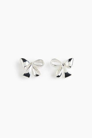 H & M - Bow-shaped stud earrings - Silver | H&M (UK, MY, IN, SG, PH, TW, HK)