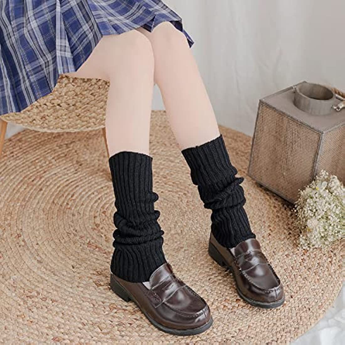 Harajuku Japanese Lolita Leg Warmers Women Gothic Knit Long Socks Leggings Gaiters Knee Goth Winter  | Amazon (US)