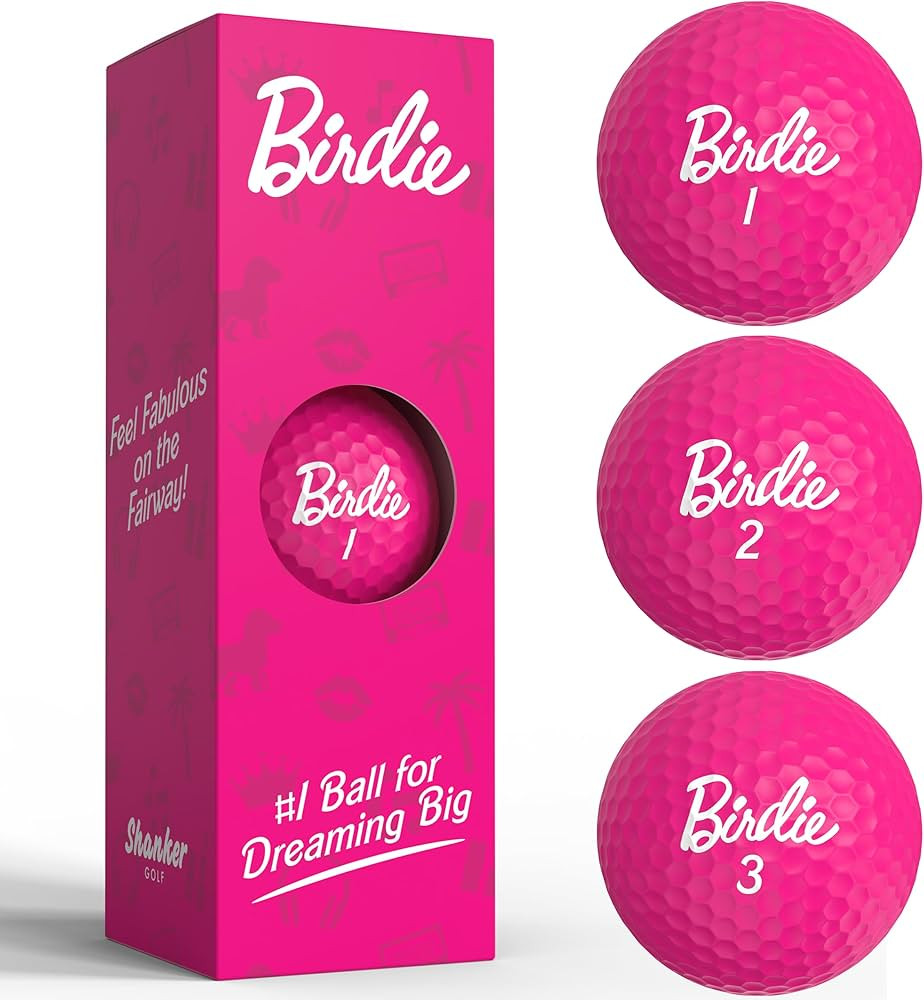 Shanker Golf Balls - Birdie Pink Golf Balls - Funny Golf Gift for Women (Sleeve of 3, Novelty) - ... | Amazon (US)