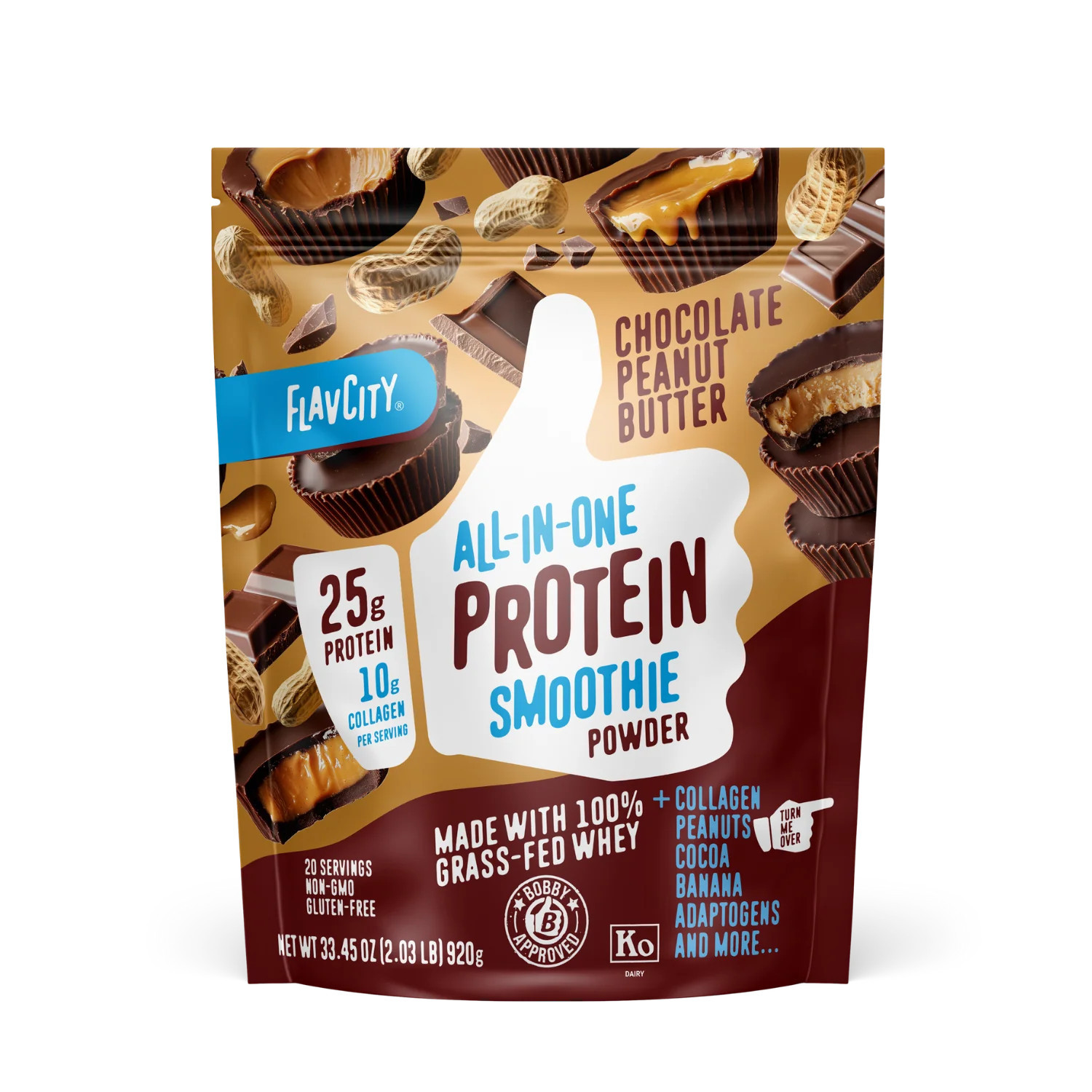 Chocolate Peanut Butter Protein Smoothie | FlavCity