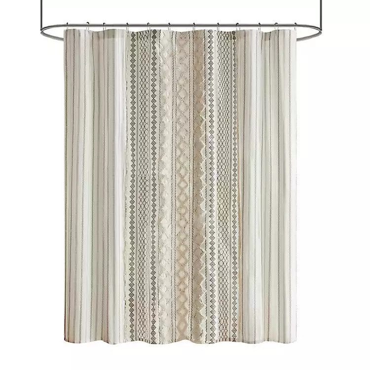 Ivory Textured Chenille Shower Curtain | Kirkland's Home
