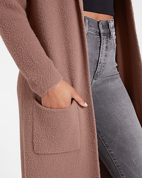 Cozy Notch Collar Duster Cardigan | Express