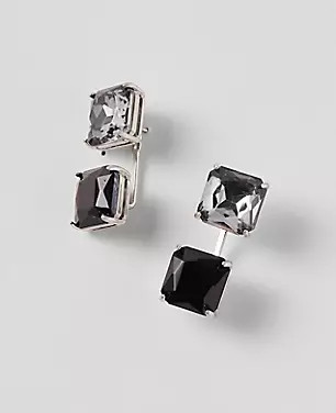 Double Square Crystal Drop Earrings | Ann Taylor (US)