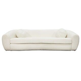 Stainless Steel, Boucle 3-seater Sofa, White - 89" x 45" x 31" - 89" x 45" x 31" - White | Bed Bath & Beyond