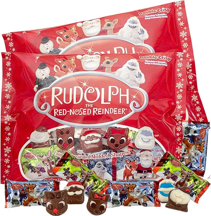 Rudolph The Red Nosed Reindeer Bulk Individually Wrapped Favorite Character Molded Milk and White... | Amazon (US)