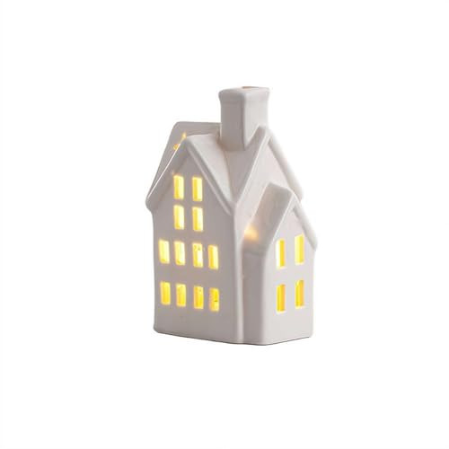 Christmas Village Houses with Warm Light,White Red Green Ceramic Christmas Village Set for DIY, Winter Holiday Home Decor, Tabletop Centerpiece | Amazon (US)