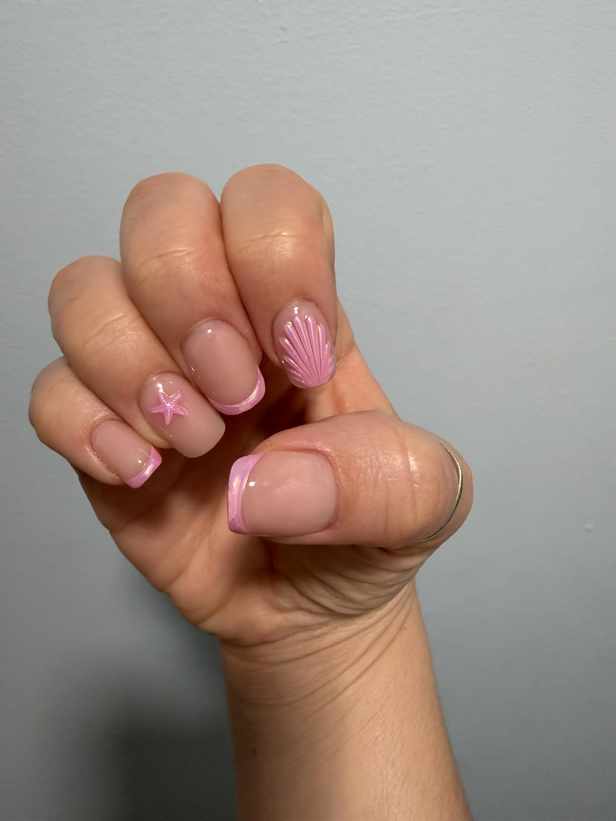Glamnetic Press On Nails - Blush Dunes | Short Squoval Fake Nails with Pink French Tips and 3D Accents, Salon Quality Summer Nails | 15 Sizes - 30 Nail Kit with Glue | Amazon (US)