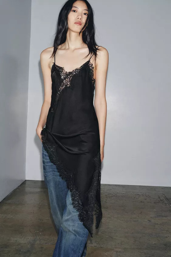 ZW COLLECTION ASYMMETRIC LACE DRESS | Zara Canada