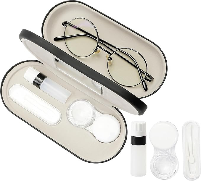 Eyeglass Case,Double Sided Portable Contact Lens Case,2 in 1 Portable Contact Multifunction,Durab... | Amazon (US)