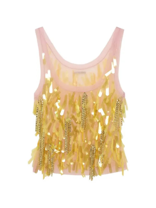 Sharla embroidered tulle tank top | Farfetch Global
