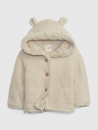 Baby Sherpa-Lined Bear Sweater | Gap (US)