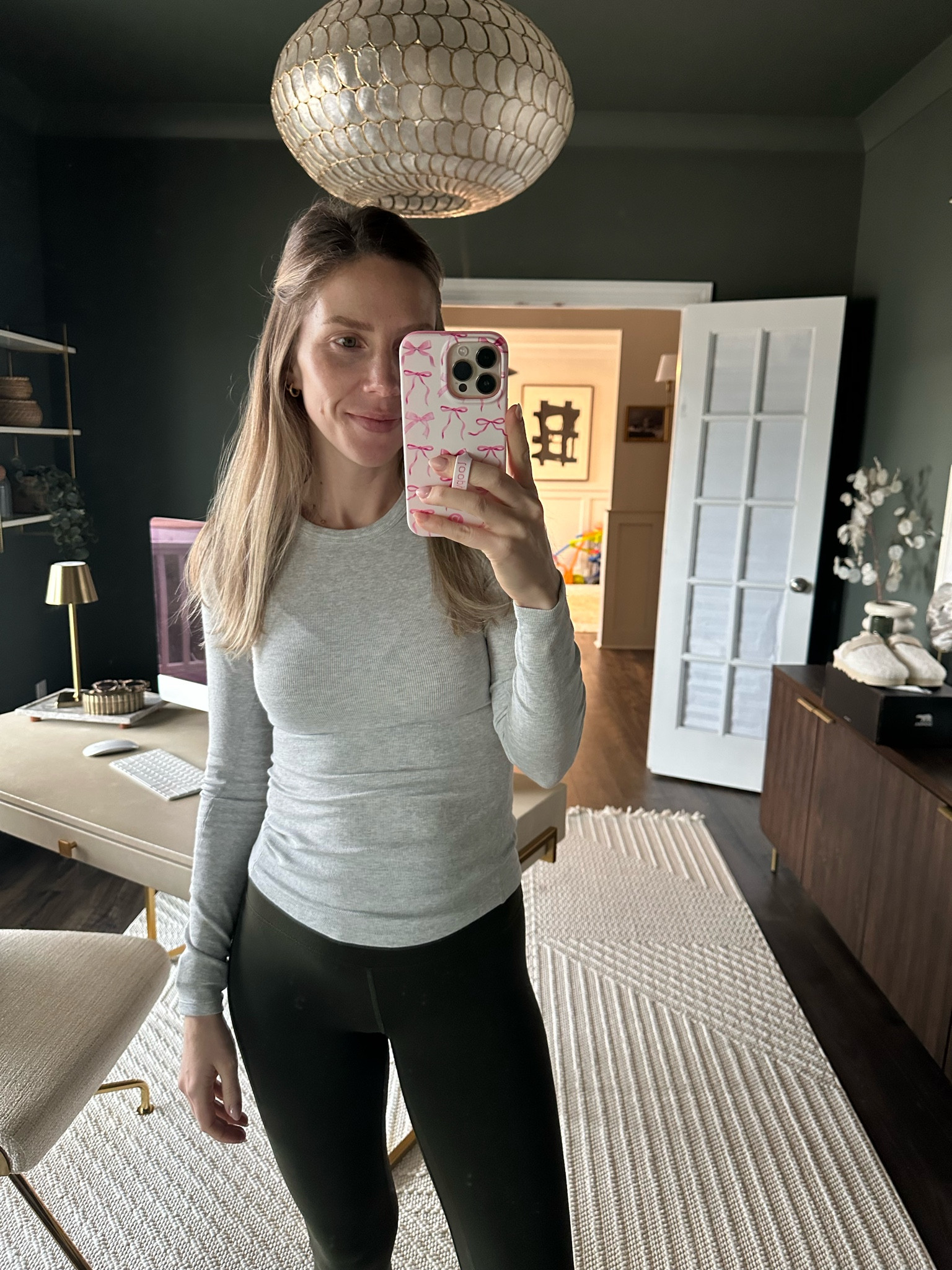 Great long sleeve tee - super soft and stretchy! Wearing a size 4