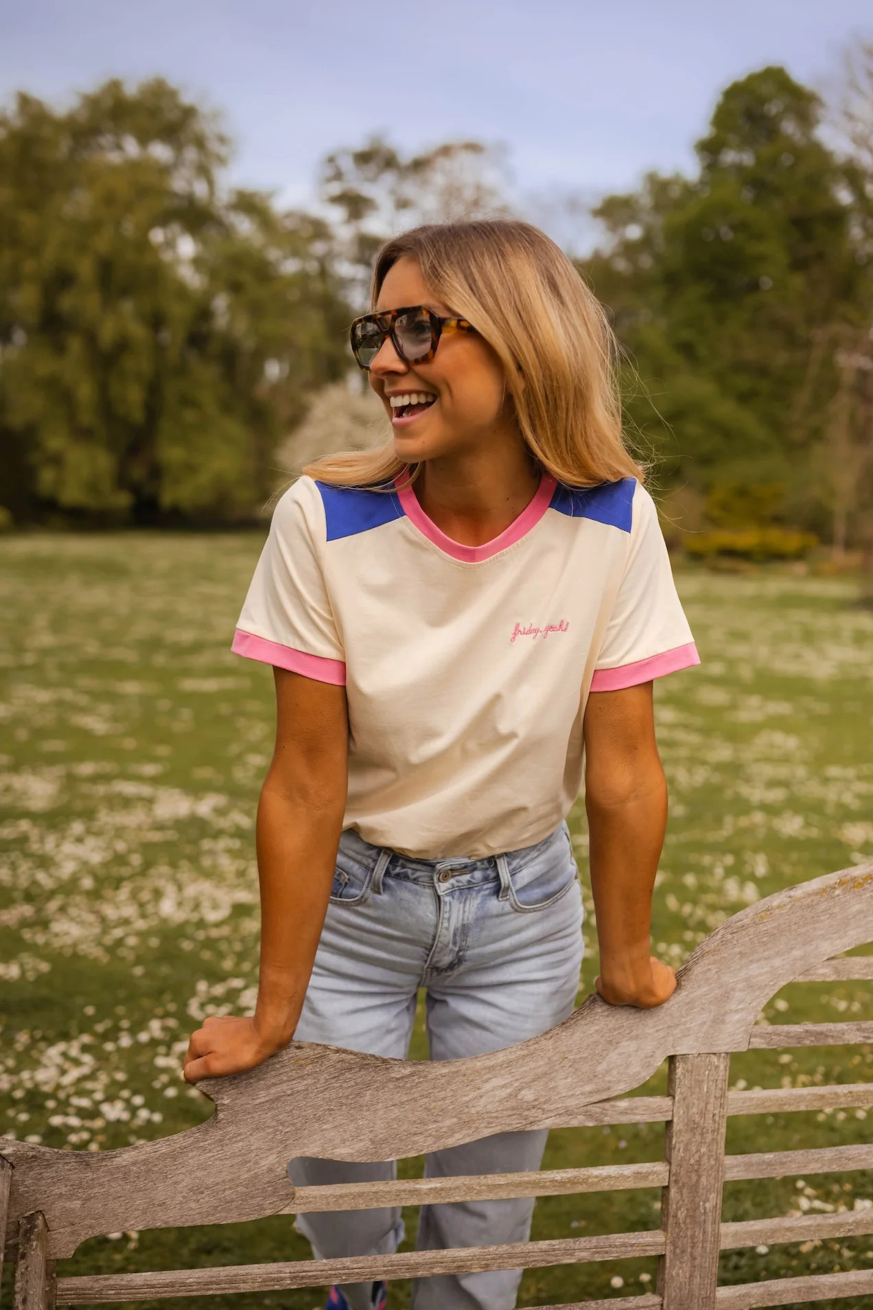 Pink and Blue Nicki T-Shirt | Easy Clothes