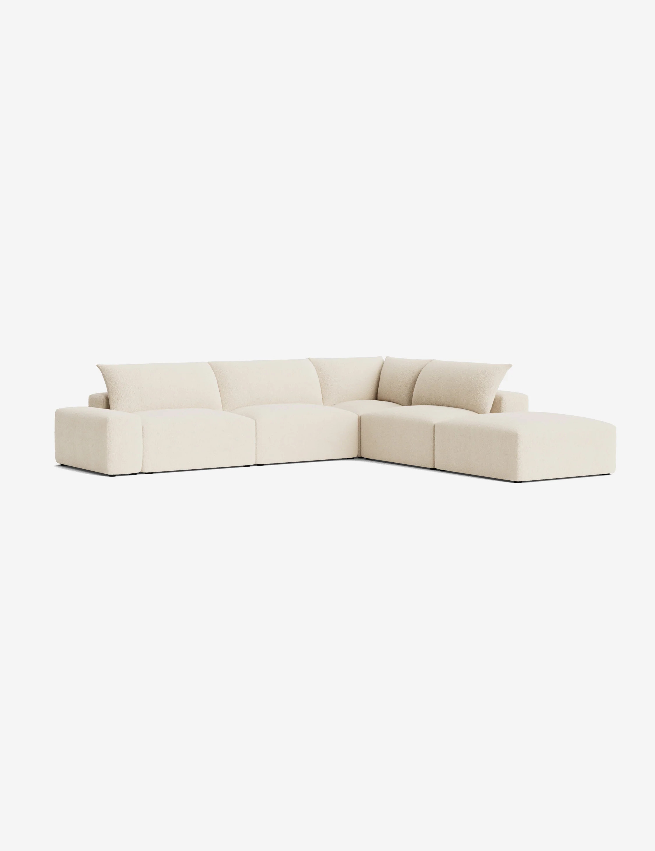 Brinley Modular Chaise Sectional Sofa, Ivory Modern Boucle | Lulu and Georgia 