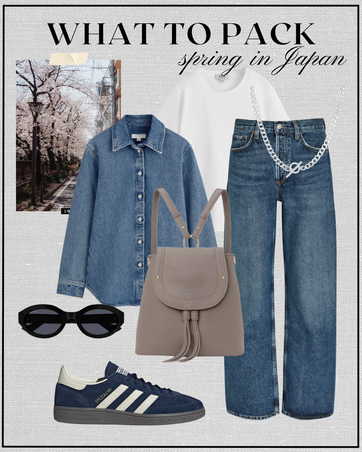 spring outfit inspo for japan

denim on denim / denim shirt / agolde wide leg jeans / tee / sophiya backpack / silver chain / gucci sunglasses / adidas handball spezial sneakers / spring style  

 

#LTKTravel