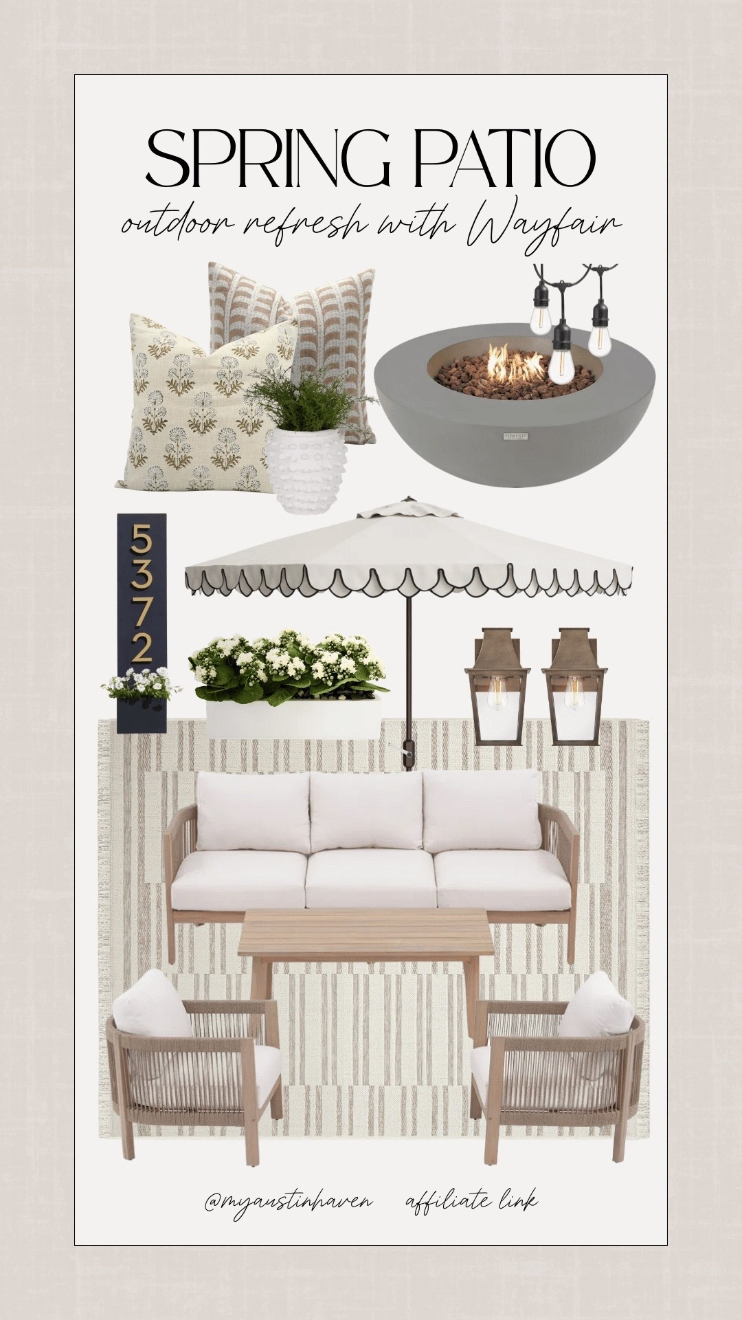 Patio season is approaching! ☀️🌿 Sharing all the best outdoor refresh finds from @Wayfair 

Timeless seating, classic stripes, cozy lighting & pieces that make your space feel resort-ready without leaving home.

#Wayfair 

Wayfair patio, outdoor furniture sale, patio refresh, outdoor sofa, patio chairs, striped outdoor rug, scalloped umbrella, fire pit table, outdoor lanterns, exterior lighting, porch decor, neutral outdoor, backyard update, spring patio, outdoor living, modern classic patio, deck styling, patio makeover, entertaining outside, warm weather setup, President's Day Weekend sale. 

 #LTKSpringSale