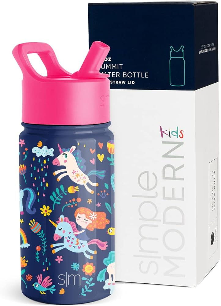 Simple Modern Kids Water Bottle with Straw Lid | Insulated Stainless Steel Reusable Tumbler for T... | Amazon (US)