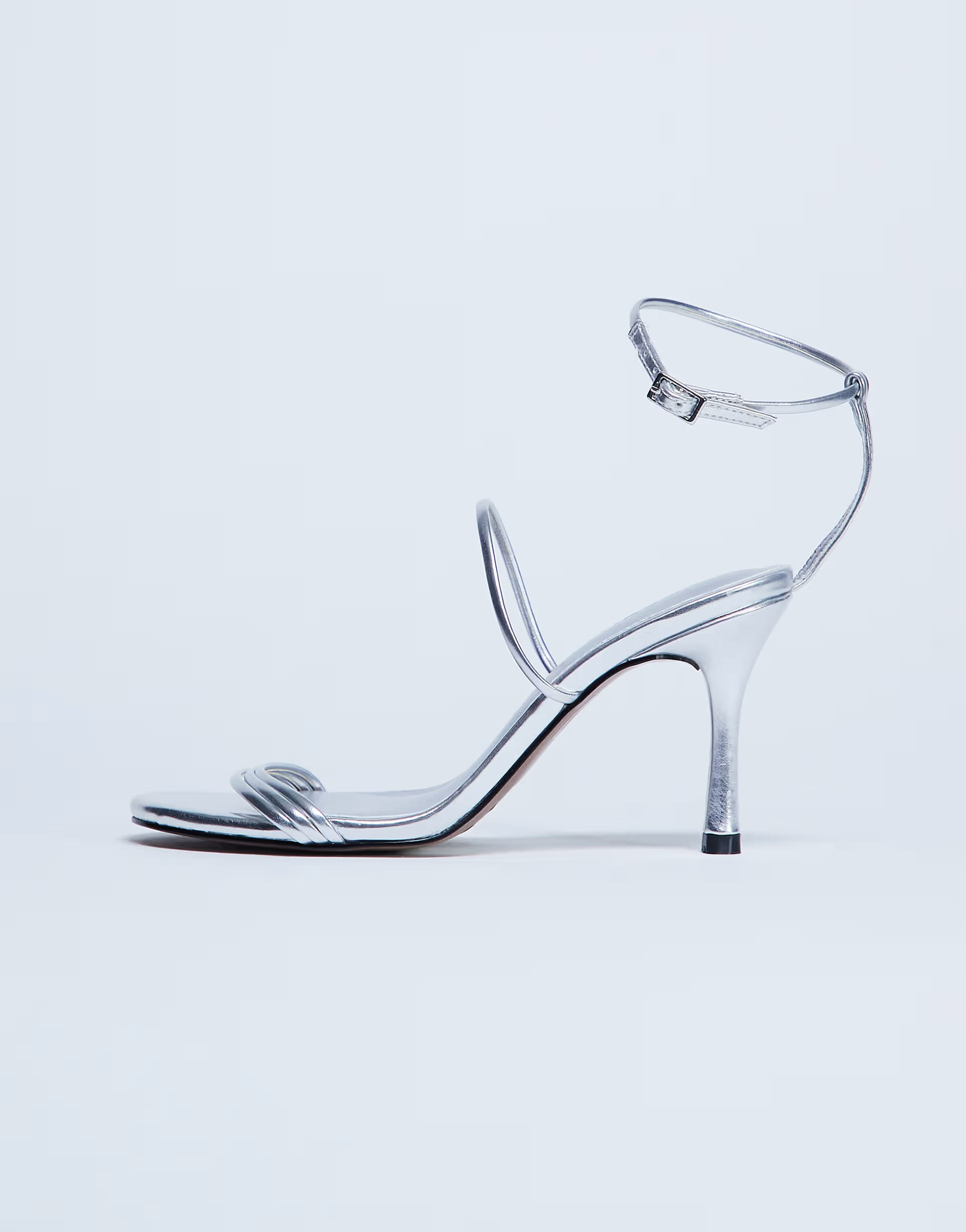 Topshop Abbie strappy heeled sandals in silver | ASOS (Global)