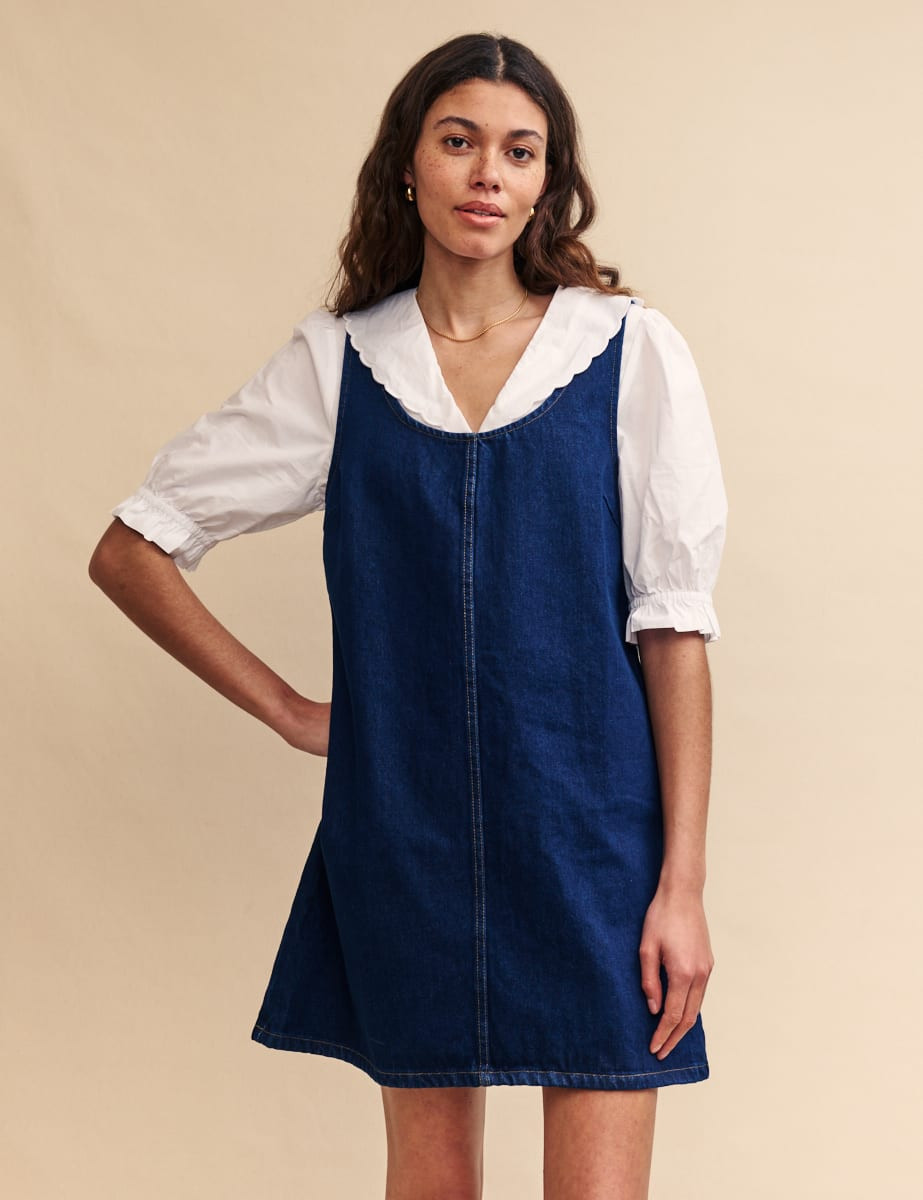 Blue Dark Wash Denim Putney Pinny Dress | Nobody's Child