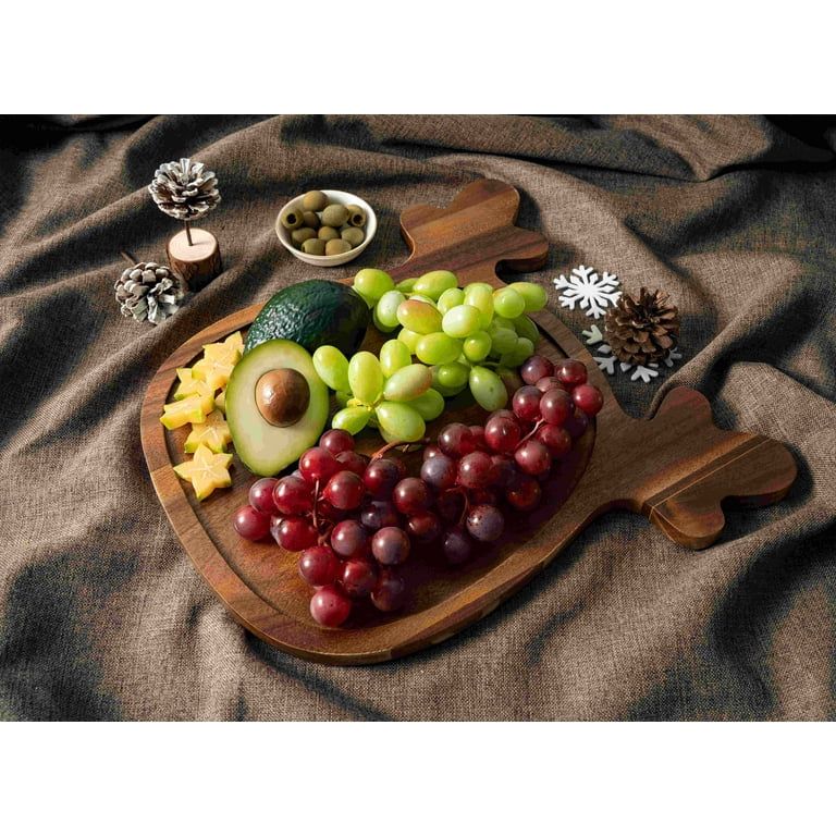 Holiday Time Acacia Wood Deer Charcuterie Board, Natural Wood Color - 13.98 x 13.98 x 0.59 IN | Walmart (US)