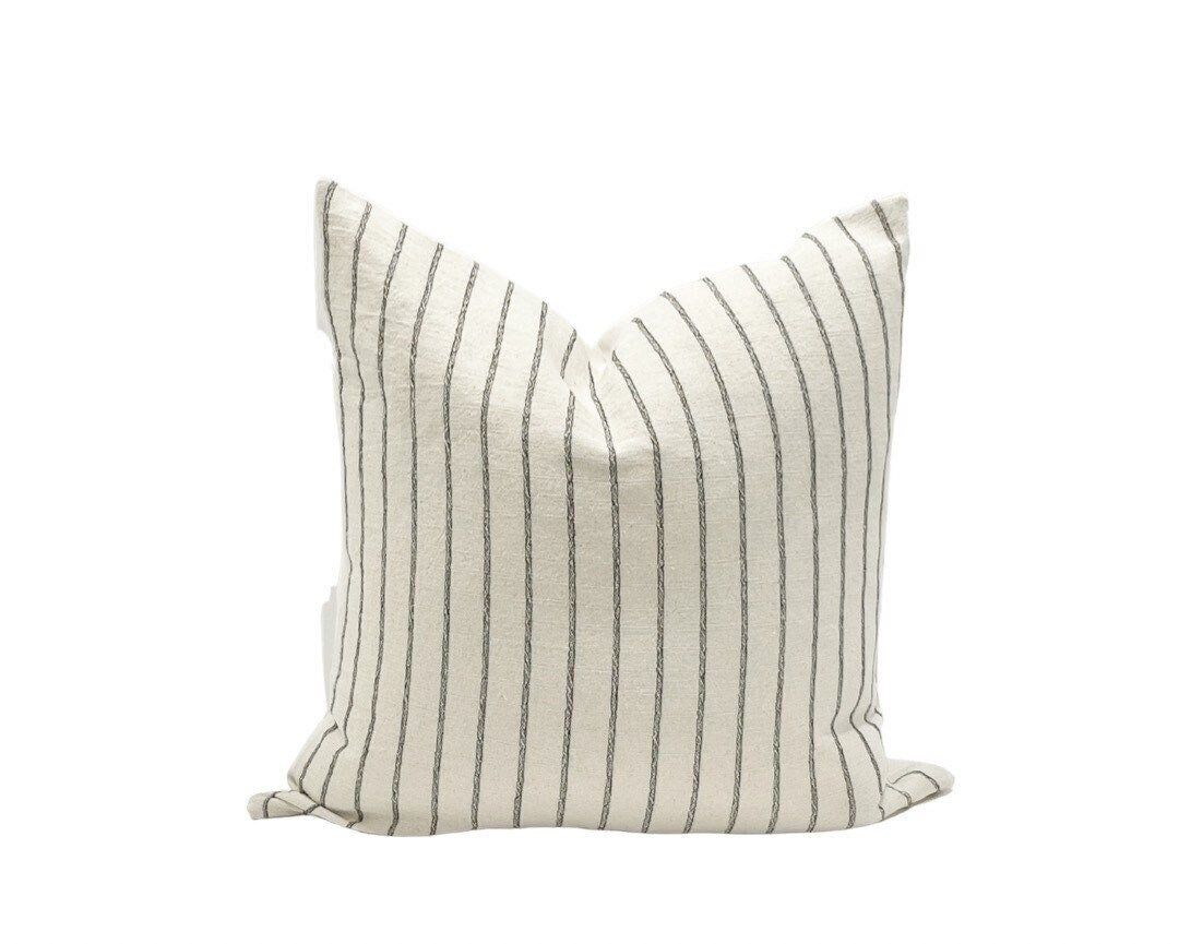 HATTIE Black Stripe Pillow Cover - Etsy | Etsy (US)