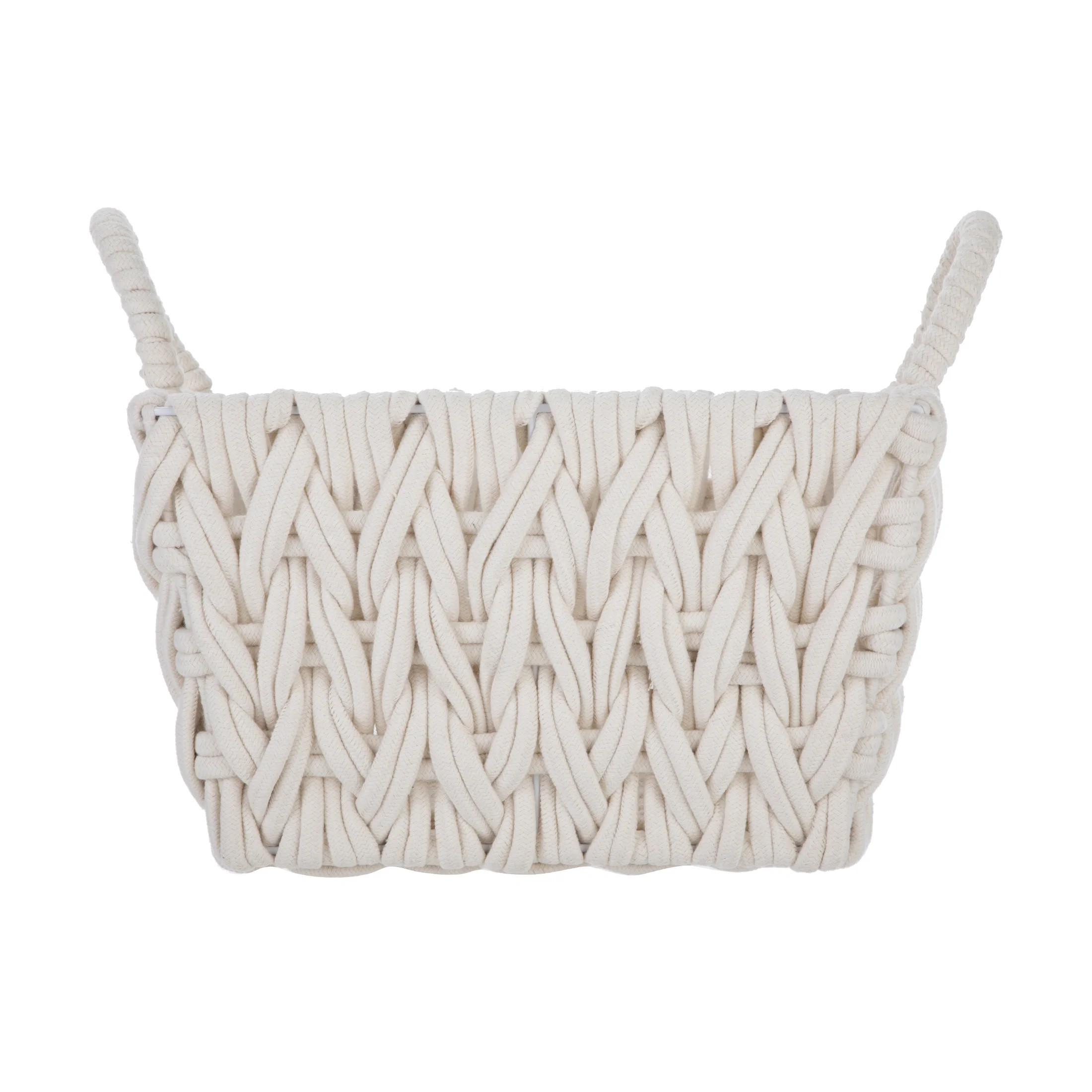 Better Homes & Gardens Medium White Woven Rope Decorative Storage Basket | Walmart (US)